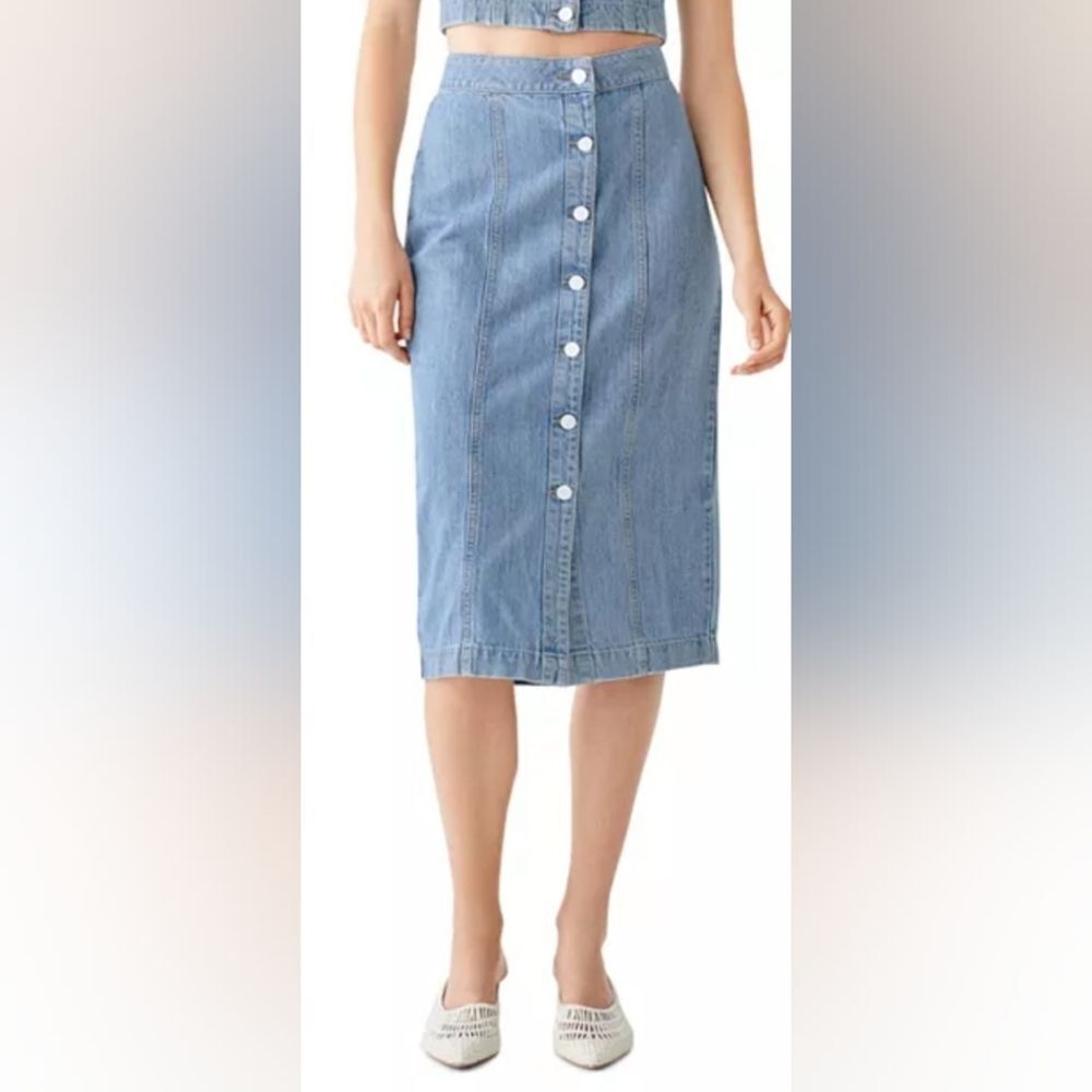 DL1961 Denim Preppy Academia Neutral Minimalist Capsule Classic Skirt L